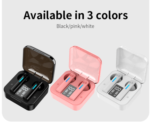 Auriculares Bluetooth LED Inalámbricos TWS con Micrófono - OMNIVA