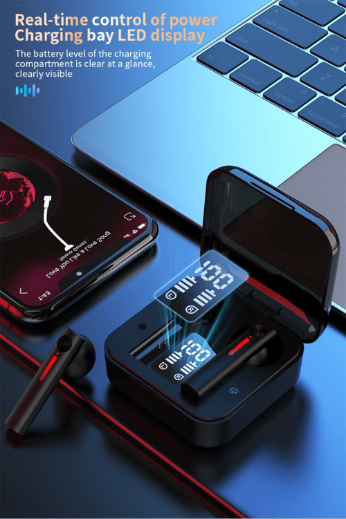 Auriculares Bluetooth LED Inalámbricos TWS con Micrófono - OMNIVA
