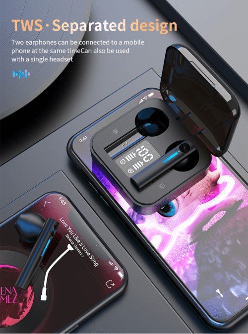 Auriculares Bluetooth LED Inalámbricos TWS con Micrófono - OMNIVA