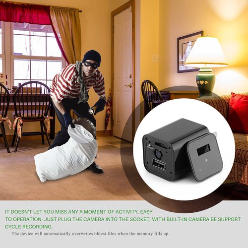Cámara Oculta HD 1080P en Cargador USB para Seguridad del Hogar - OMNIVA