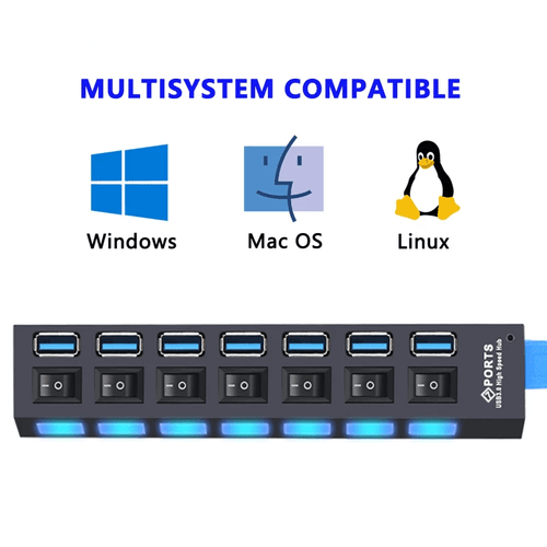 Hub USB 3.0 Multipuerto Divisor 4/7 Puertos Expansor - OMNIVA
