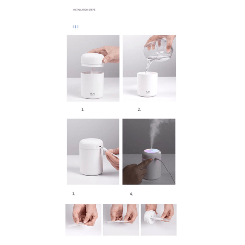 Humidificador Portátil de Aire con Difusor de Aceites Esenciales para Coche y Hogar - OMNIVA