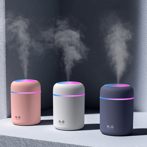 Humidificador portátil con difusor de aceites esenciales y luz nocturna