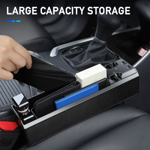 Organizador Lateral para Asiento de Coche con Cable de Carga - OMNIVA