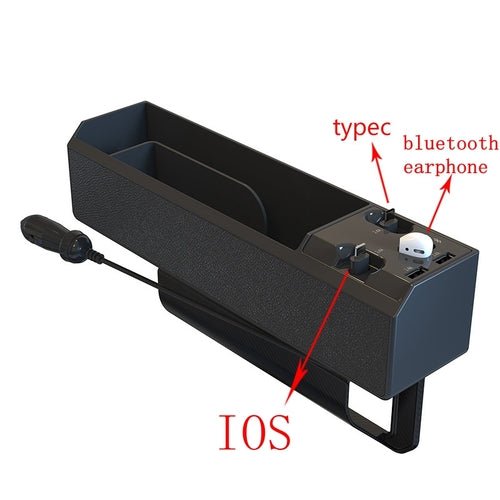 Organizador Lateral para Asiento de Coche con Cable de Carga - OMNIVA
